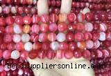 CAA5199 15.5 inches 6mm faceted round banded agate beads