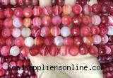 CAA5200 15.5 inches 8mm faceted round banded agate beads