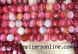 CAA5201 15.5 inches 10mm faceted round banded agate beads