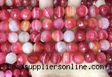 CAA5202 15.5 inches 12mm faceted round banded agate beads