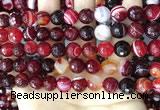 CAA5214 15.5 inches 8mm faceted round banded agate beads