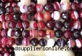 CAA5215 15.5 inches 10mm faceted round banded agate beads