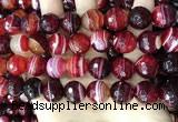 CAA5218 15.5 inches 16mm faceted round banded agate beads