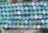 CAA5221 15.5 inches 8mm faceted round banded agate beads