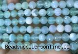 CAA5222 15.5 inches 10mm faceted round banded agate beads