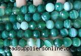 CAA5237 15.5 inches 12mm faceted round banded agate beads