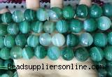 CAA5239 15.5 inches 16mm faceted round banded agate beads