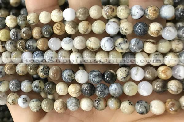 CAA5256 15.5 inches 6mm round dendrite agate beads wholesale