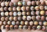 CAA5273 15.5 inches 10mm round natural red crazy lace agate beads