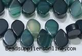 CAA5317 Top drilled 6*8mm flat teardrop line agate beads