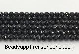 CAA5338 15.5 inches 8mm faceted round black onyx beads wholesale