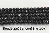 CAA5339 15.5 inches 10mm faceted round black onyx beads wholesale