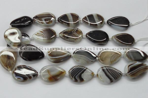 CAA534 15.5 inches 24*35mm flat teardrop madagascar agate beads