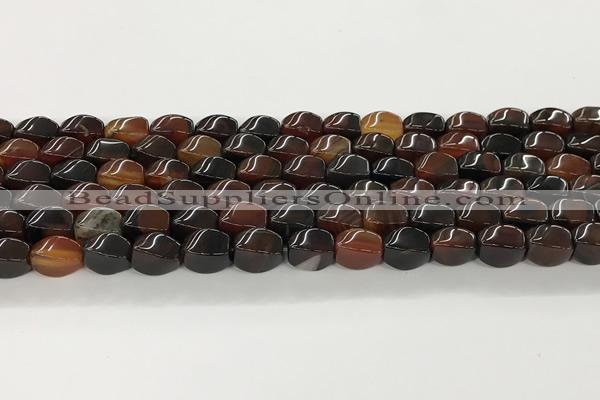 CAA5360 15.5 inches 8*12mm twisted rice agate gemstone beads