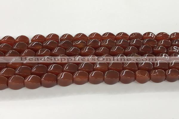 CAA5364 15.5 inches 8*12mm twisted rice agate gemstone beads