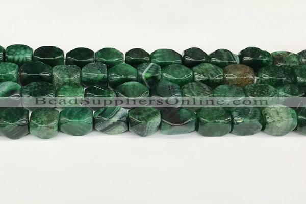 CAA5378 15.5 inches 10*12mm - 11*16mm faceted nuggets agate beads