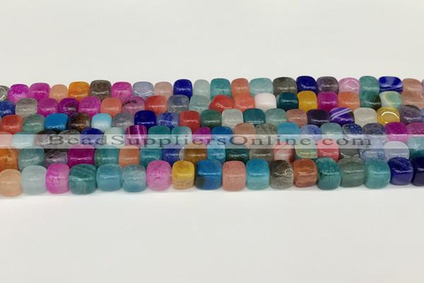 CAA5392 15.5 inches 6*7mm - 8*8mm nuggets agate gemstone beads