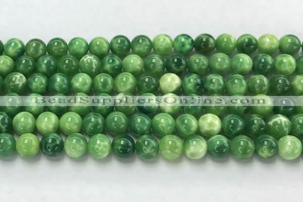 CAA5406 15.5 inches 8mm round peacock serpntine gemstone beads wholesale