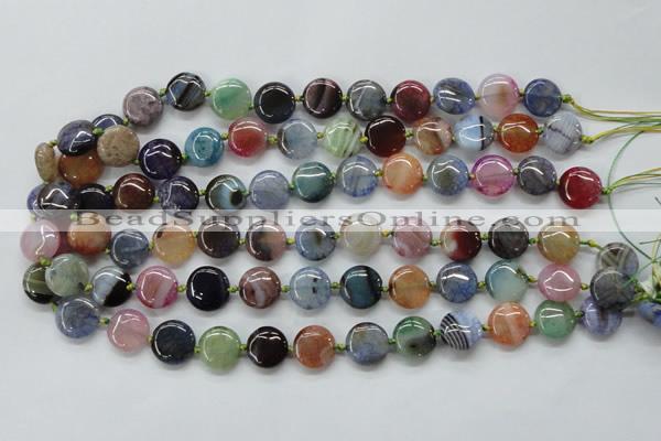 CAA542 15.5 inches 14mm flat round dyed madagascar agate beads