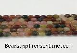 CAA5466 15.5 inches 8*12mm faceted rice agate beads