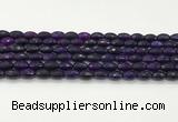 CAA5477 15.5 inches 8*12mm faceted rice agate beads