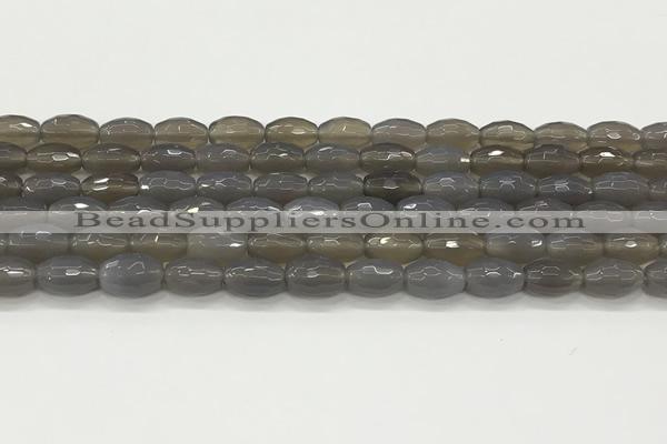 CAA5482 15.5 inches 8*12mm faceted rice agate beads