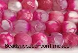 CAA5501 15 inches 6mm faceted round fire crackle agate beads