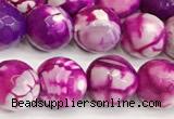 CAA5523 15 inches 10mm faceted round fire crackle agate beads