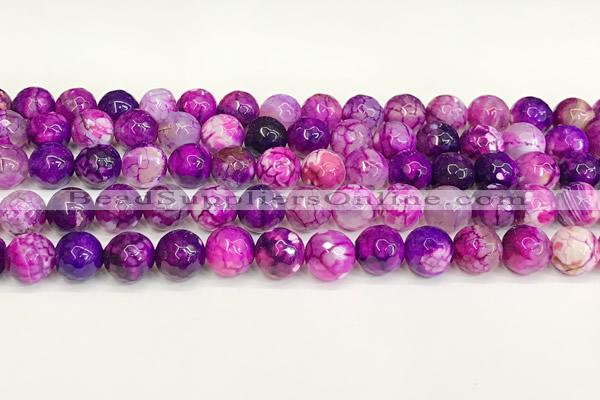 CAA5524 15 inches 10mm faceted round fire crackle agate beads