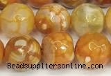 CAA5526 15 inches 10mm faceted round fire crackle agate beads