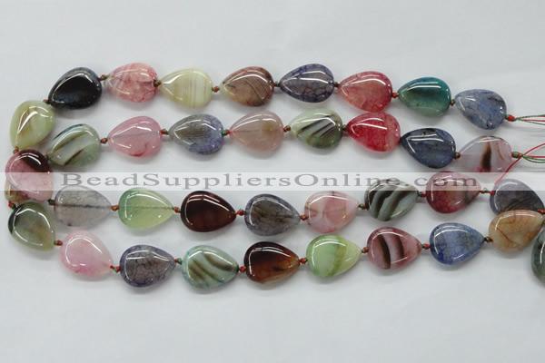 CAA557 15.5 inches 15*20mm flat teardrop dyed madagascar agate beads