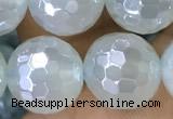 CAA5637 15 inches 10mm faceted round AB-color green agate beads