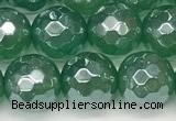 CAA5686 15 inches 8mm faceted round AB-color green agate beads