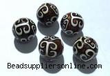 CAA5716 18mm round tibetan agate dzi beads wholesale