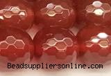 CAA5743 15 inches 12mm faceted round red agate beads