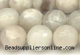 CAA5766 15 inches 8mm faceted round white crazy lace agate beads