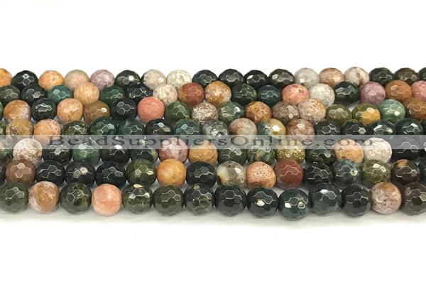 CAA5775 15 inches 6mm faceted round ocean agate beads