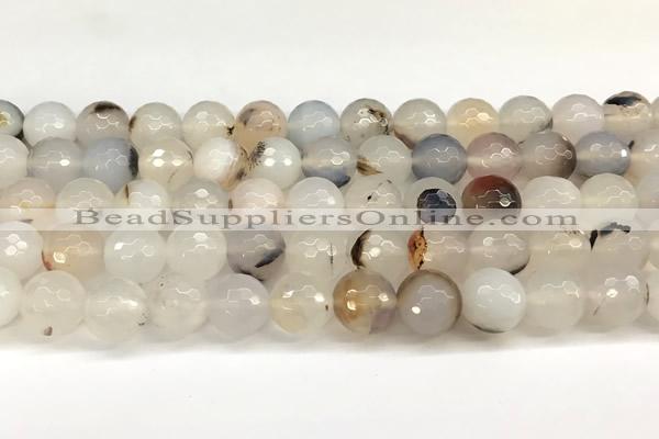 CAA5781 15 inches 8mm faceted round montana agate beads