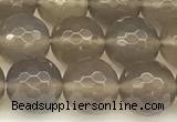 CAA5787 15 inches 10mm faceted round grey agate beads