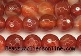 CAA5835 15 inches 6mm faceted round banded agate beads