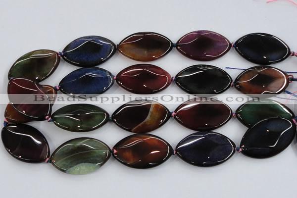 CAA585 15.5 inches 25*40mm faceted marquise dragon veins agate beads