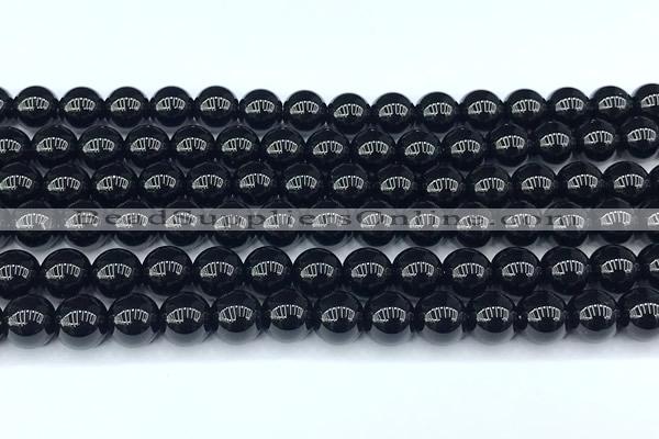 CAA5885 15 inches 8mm round black agate beads, 2mm hole