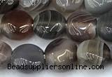 CAA5890 15 inches 8mm coin botswana agate gemstone beads