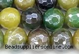 CAA5953 15 inches 8mm faceted round AB-color line agate beads