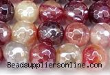 CAA5965 15 inches 6mm faceted round AB-color line agate beads