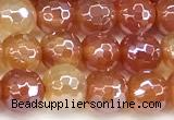 CAA5969 15 inches 6mm faceted round AB-color line agate beads