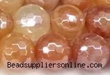 CAA5971 15 inches 10mm faceted round AB-color line agate beads