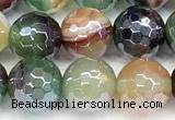 CAA5974 15 inches 8mm faceted round AB-color line agate beads