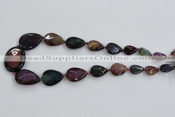 CAA601 15*20mm – 30*40mm faceted teardrop & oval dragon veins agate beads