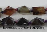 CAA603 15.5 inches 13*13*15mm pyramid dragon veins agate beads